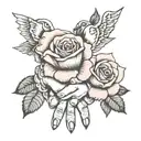 pinky promise with three rose  tattoo design idea
