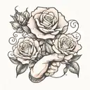 pinky promise with three rose  tattoo design idea