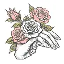 pinky promise with three rose  tattoo design idea