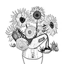 van gogh sunflowers tattoo design idea