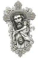 family jesus cross tattoo design idea