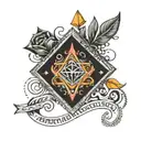 प्रक्रियायां विश्वासं कुर्वन्तु written on left chest with colorful context of coal turning into diamond  tattoo design idea