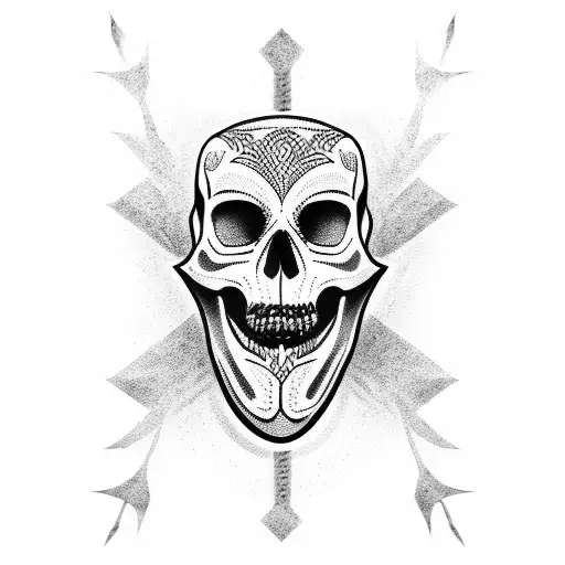 Trojan skull tattoo design idea
