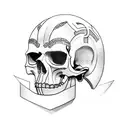 Trojan skull tattoo design idea