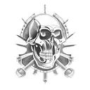 Trojan skull tattoo design idea