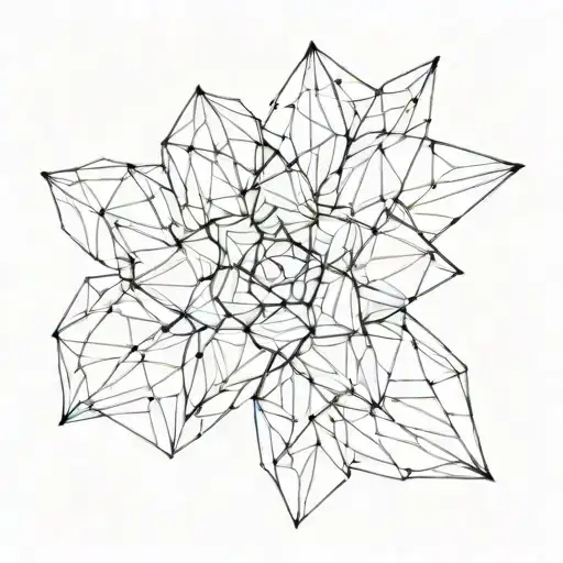 close up geometric flower petals tattoo design idea