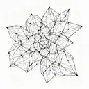 close up geometric flower petals tattoo design idea