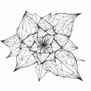 close up geometric flower petals tattoo design idea