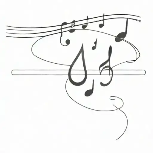 a note of music, a life line tattoo design idea