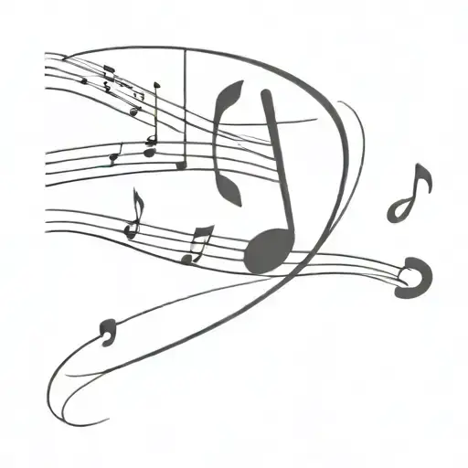 a note of music, a life line tattoo design idea
