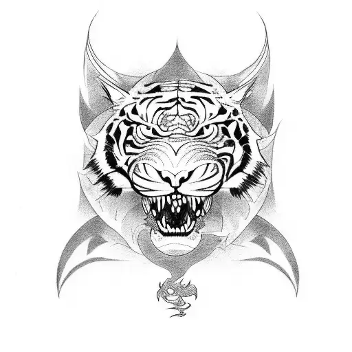 give me a dragon and tiger tattoo design idea