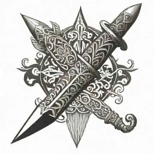 Moroccan dagger tattoo design idea