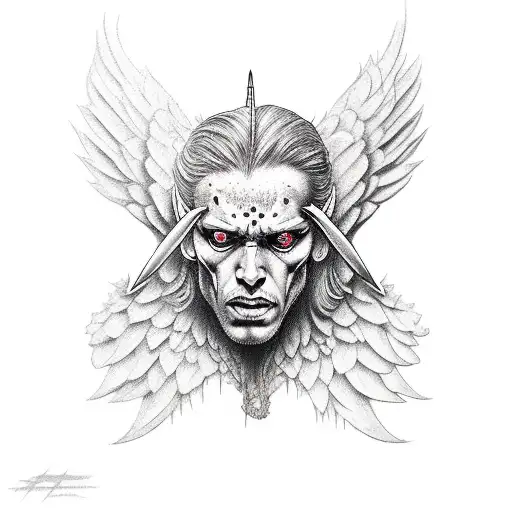 archangel kill devil tattoo design idea