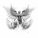 archangel kill devil tattoo design idea