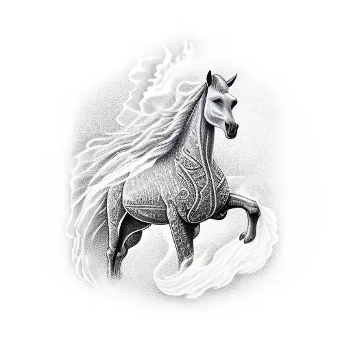 water horse and fire ox tattoo design idea