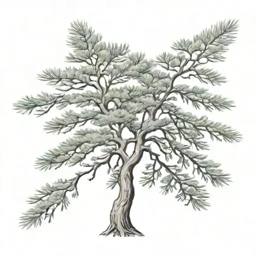 Lebanese cedar tree tattoo design idea