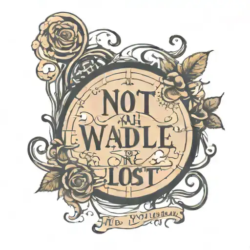 A text saying "Not all those who wander are lost" tattoo design idea