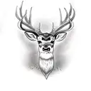 deer with rays of sunshine outlining tattoo design idea