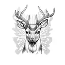 deer with rays of sunshine outlining tattoo design idea