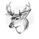 deer with rays of sunshine outlining tattoo design idea