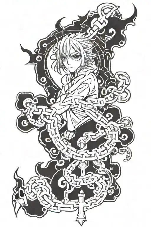 kurapika chain of judgement tattoo design idea