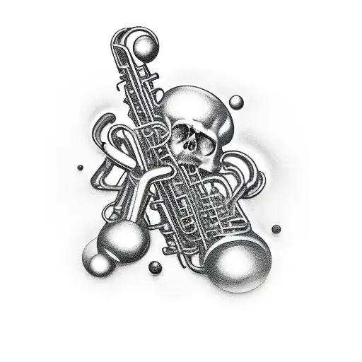 heavy metal jazz grunch tattoo design idea