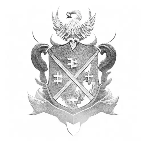 crest of Calabria Italy, stone wall background  tattoo design idea