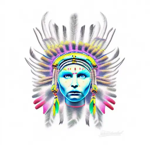 indigenous Medusa tattoo design idea