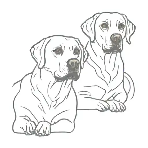 two Labrador dogs side face tattoo tattoo design idea