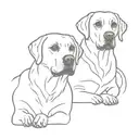 two Labrador dogs side face tattoo tattoo design idea