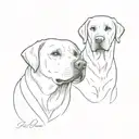 two Labrador dogs side face tattoo tattoo design idea