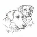 two Labrador dogs side face tattoo tattoo design idea