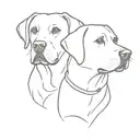 two Labrador dogs face tattoo design idea