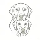 two Labrador dogs face tattoo design idea
