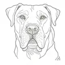 two Labrador dogs face tattoo design idea