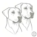 two Labrador dogs face tattoo design idea