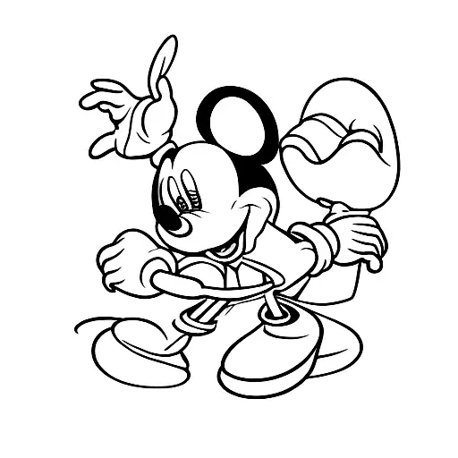 tiny Mickey mouse tattoo design idea