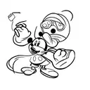 tiny Mickey mouse tattoo design idea