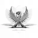 A symbolic handshake between two god-like brothers tattoo design idea