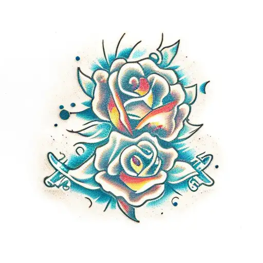 símbolo celta con flores tattoo design idea