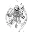 tarot Cards, the fool on hos Journey tattoo design idea