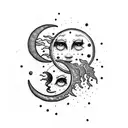 Sun and Moon tattoo design idea