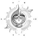 Sun and Moon tattoo design idea