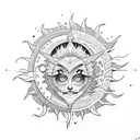 Sun and Moon tattoo design idea
