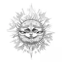 Sun and Moon tattoo design idea