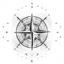 paraglider , compass tattoo design idea