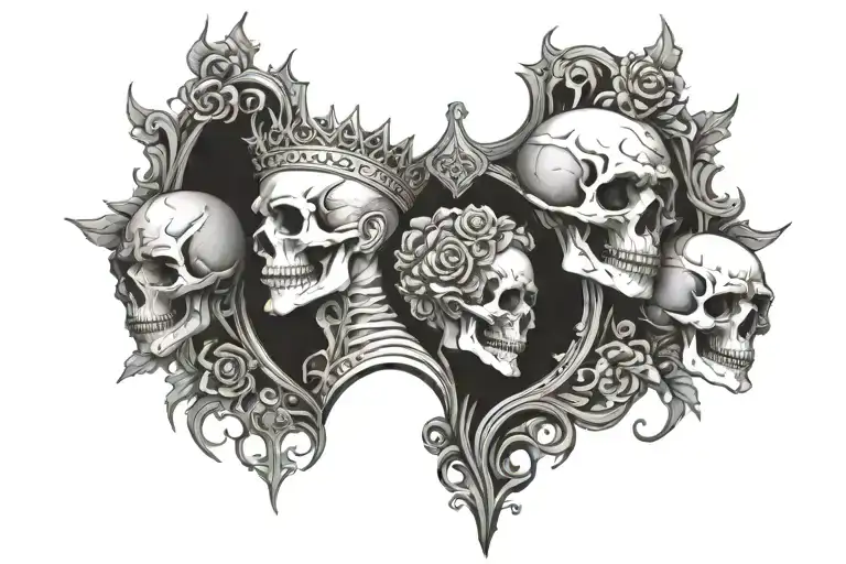 dark fantasy neck tattoo roses throns skull  tattoo design idea