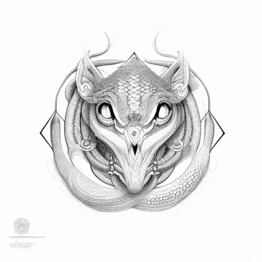 Símbolo da medicina veterinária com serpente realista tattoo design idea