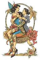 swingers couples tattoo design idea