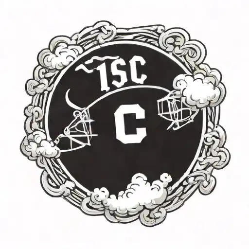 clouds with usc football Los Angeles and 110%  tattoo design idea